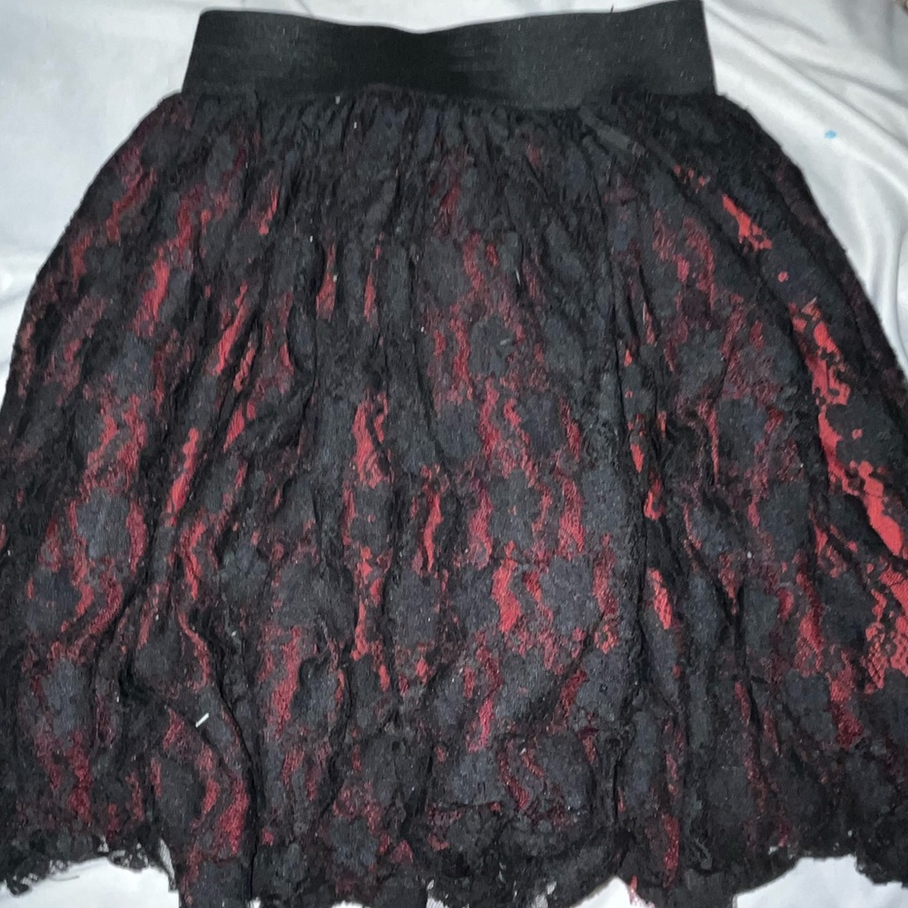 gothic skirt black and red